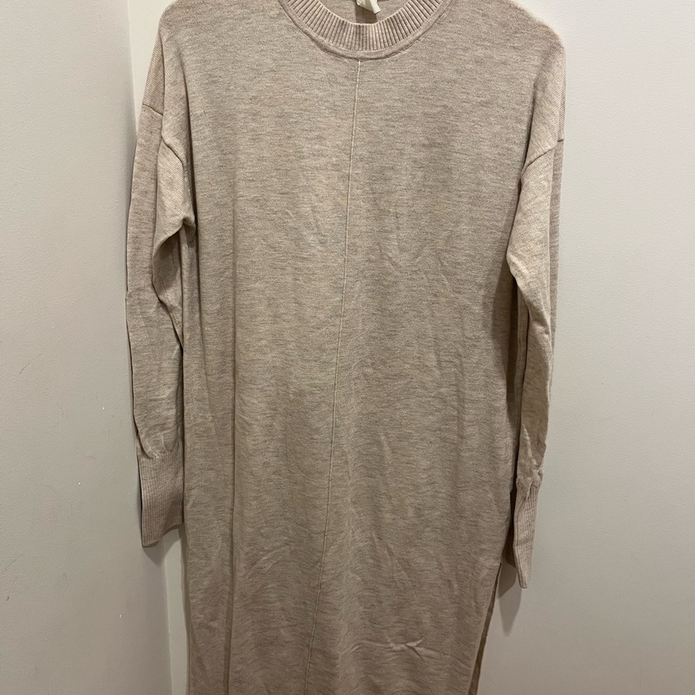 H&M Tan Long Sleeve Knit Dress